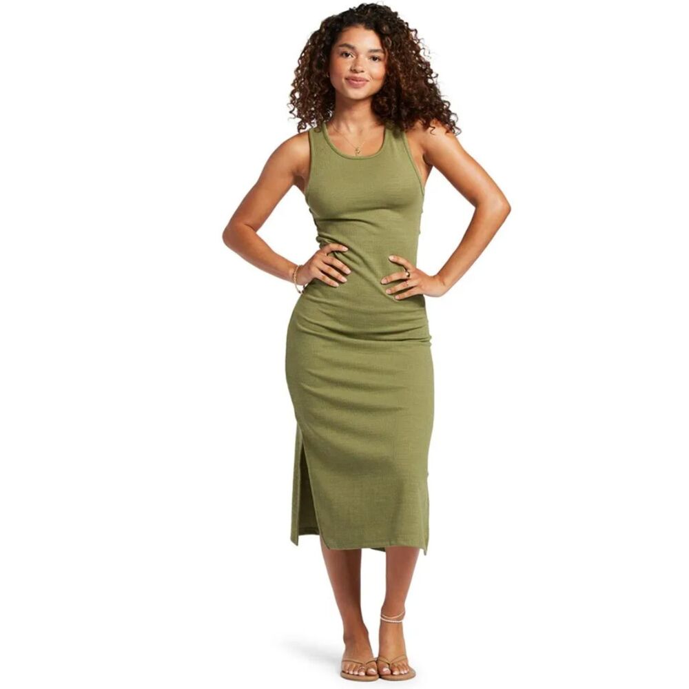 ROXY Cutout Maxi Green Dress Size XS Resortwear Beachy Surfer
